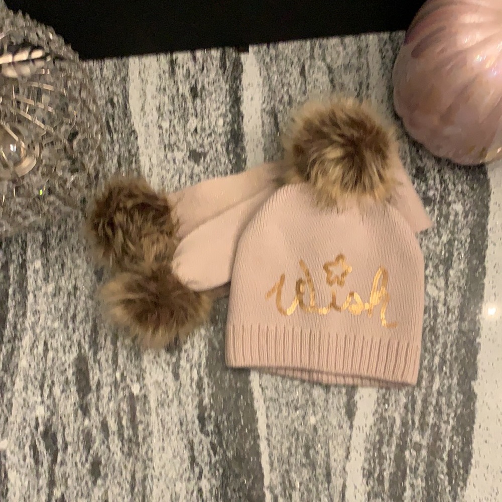 Girls wish scarf 🧣 set  faux fur trim